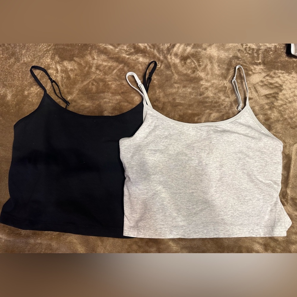 Women's Black and Gray Camisole Tops
